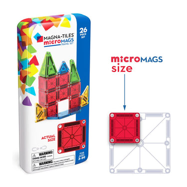 MAGNA-TILES - microMAGS Travel Set - 26 Piece Set - 12 Unit Counter Display